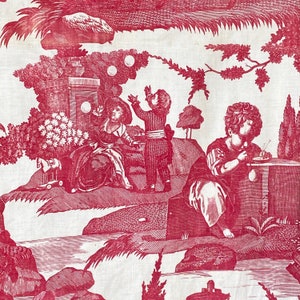 78 X 26 c 1800 L&#39; Heuruse Famille ou Dits merci  antique Toile de Beautrican antique textile from France  Jean-Pierre Meillier et Cie in