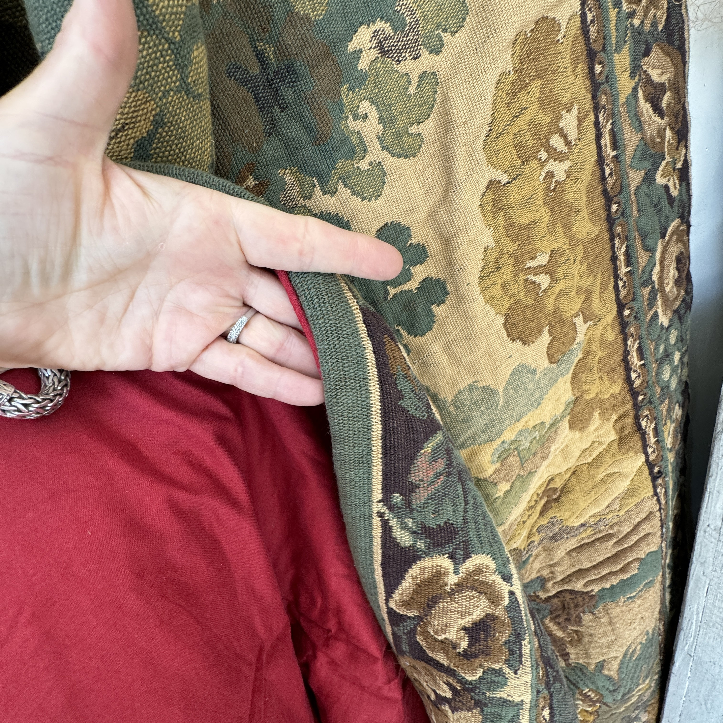 78x45 ヴィンテージ フレンチタペストリー 壁掛け シャトー装飾 シック