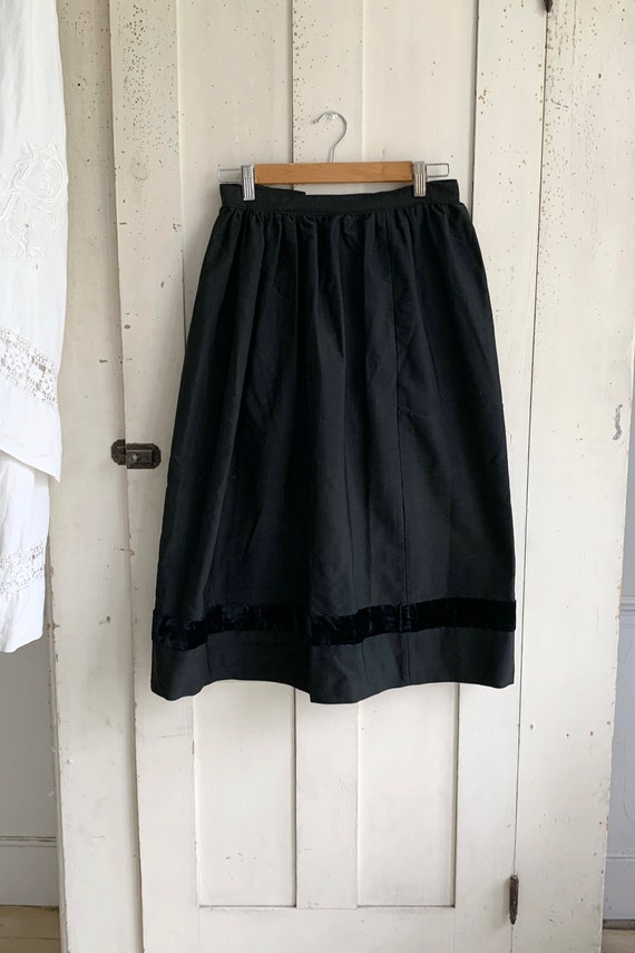 French black skirt with velvet trim mid to late 18