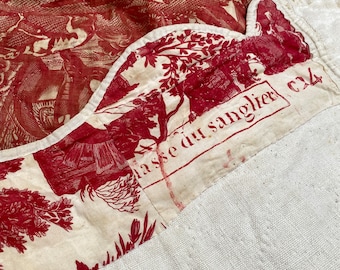 Chef de pièce Antique toile de Rouen bed CANOPY Cover Chasse au sanglier eco-friendly