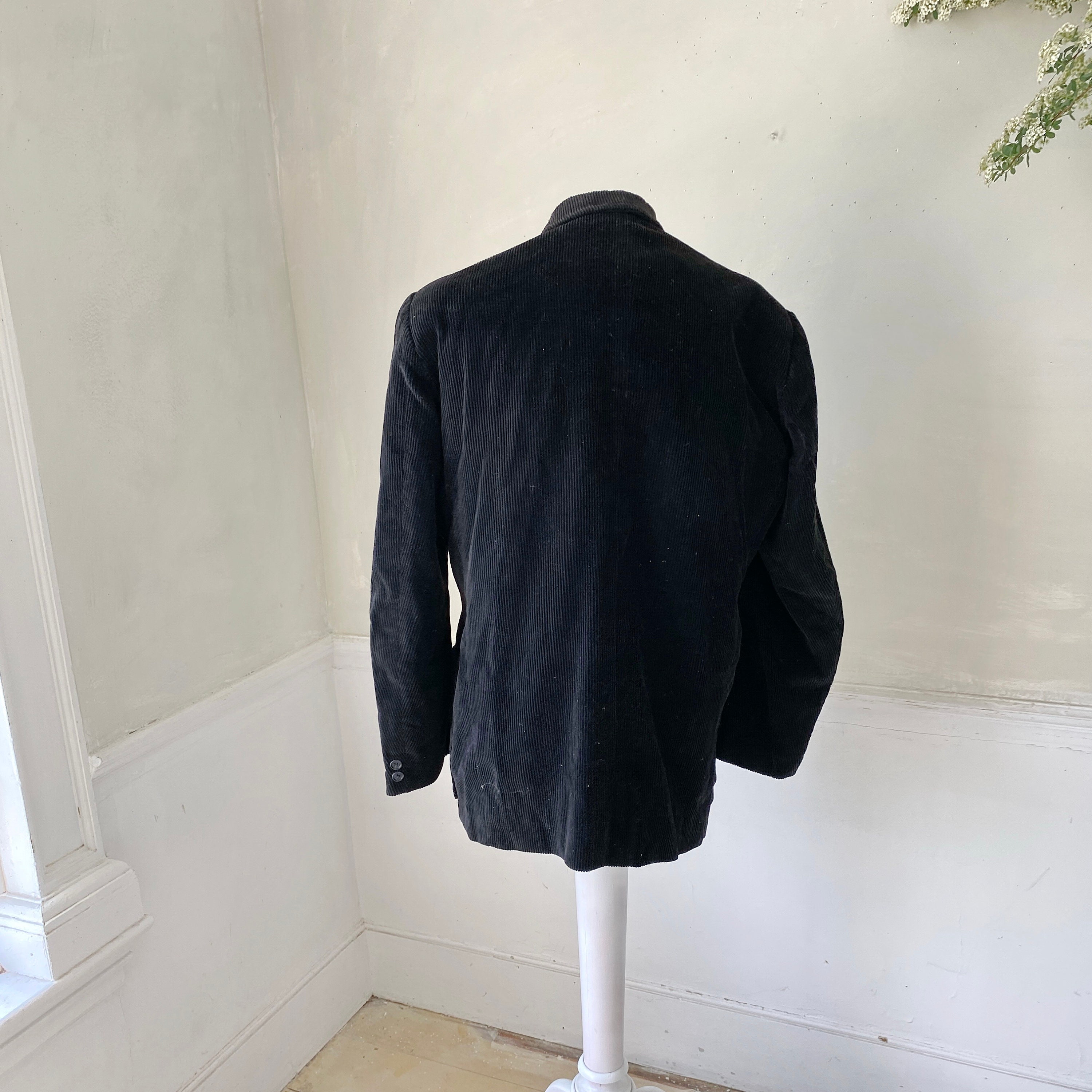 Vintage Black Corduroy Jacket French Workwear Black Corduroy