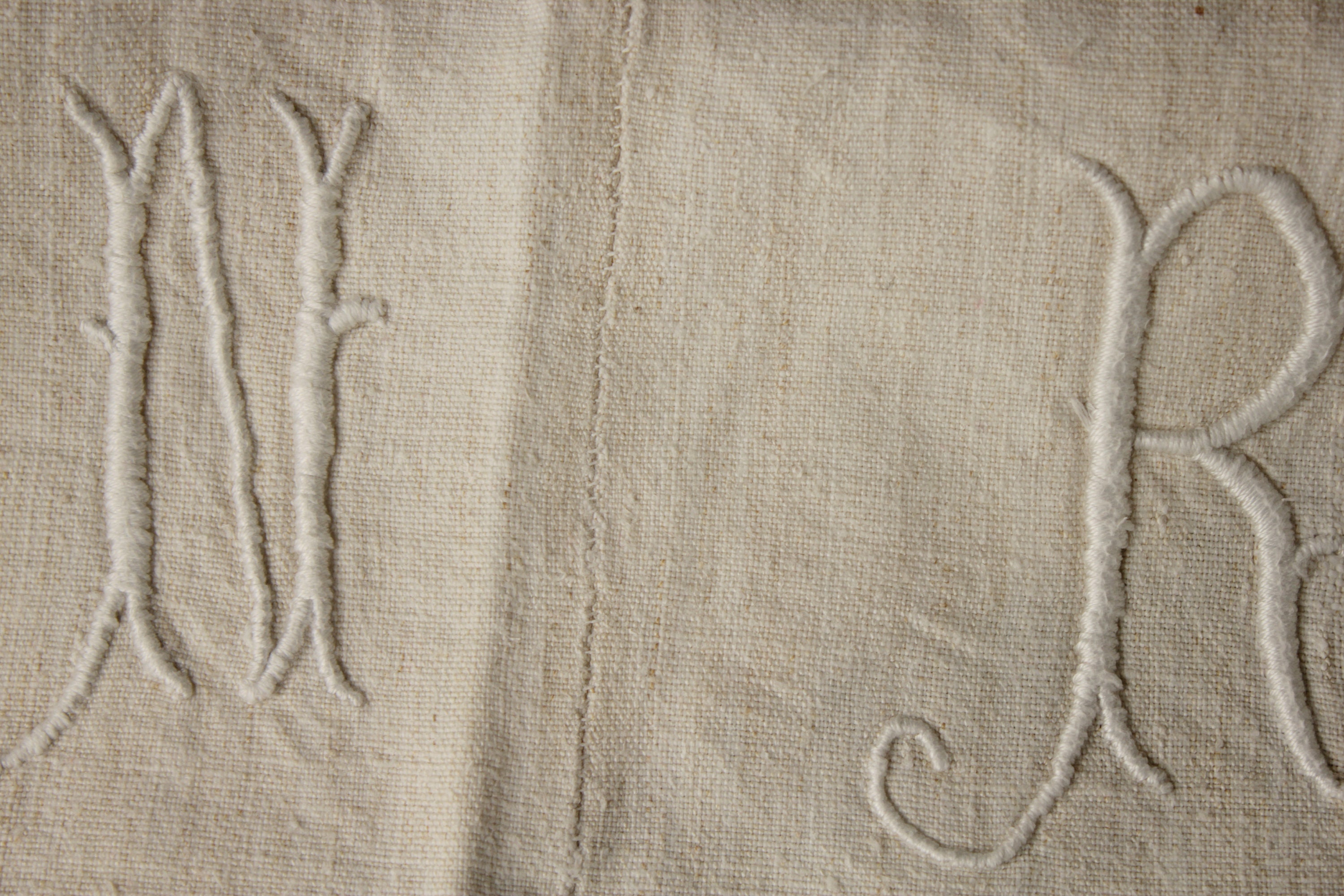 Linen Canvas Vintage Sheet Fabric French Organic Material NR