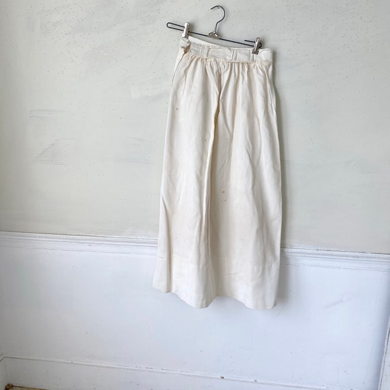 Vintage French Skirt Cream Beige Cotton Rayon 193… - image 8