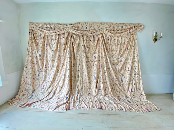 English Chintz Curtains Vivid Chinoiserie Curtain Colorful Flesh Tone  European Drape Cottagecore Country Textile Trunk - Etsy