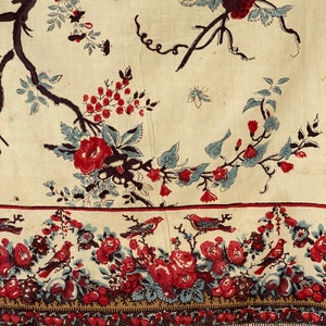 Mezzaro Mezarro Mezzara Antique Italian shawl palampore inspired fabric material 19th century 1840 Indian Chintz   The Textile Trunk