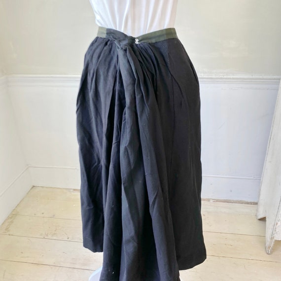 Super Soft Black Wool Petticoat Skirt Black Pleat… - image 7
