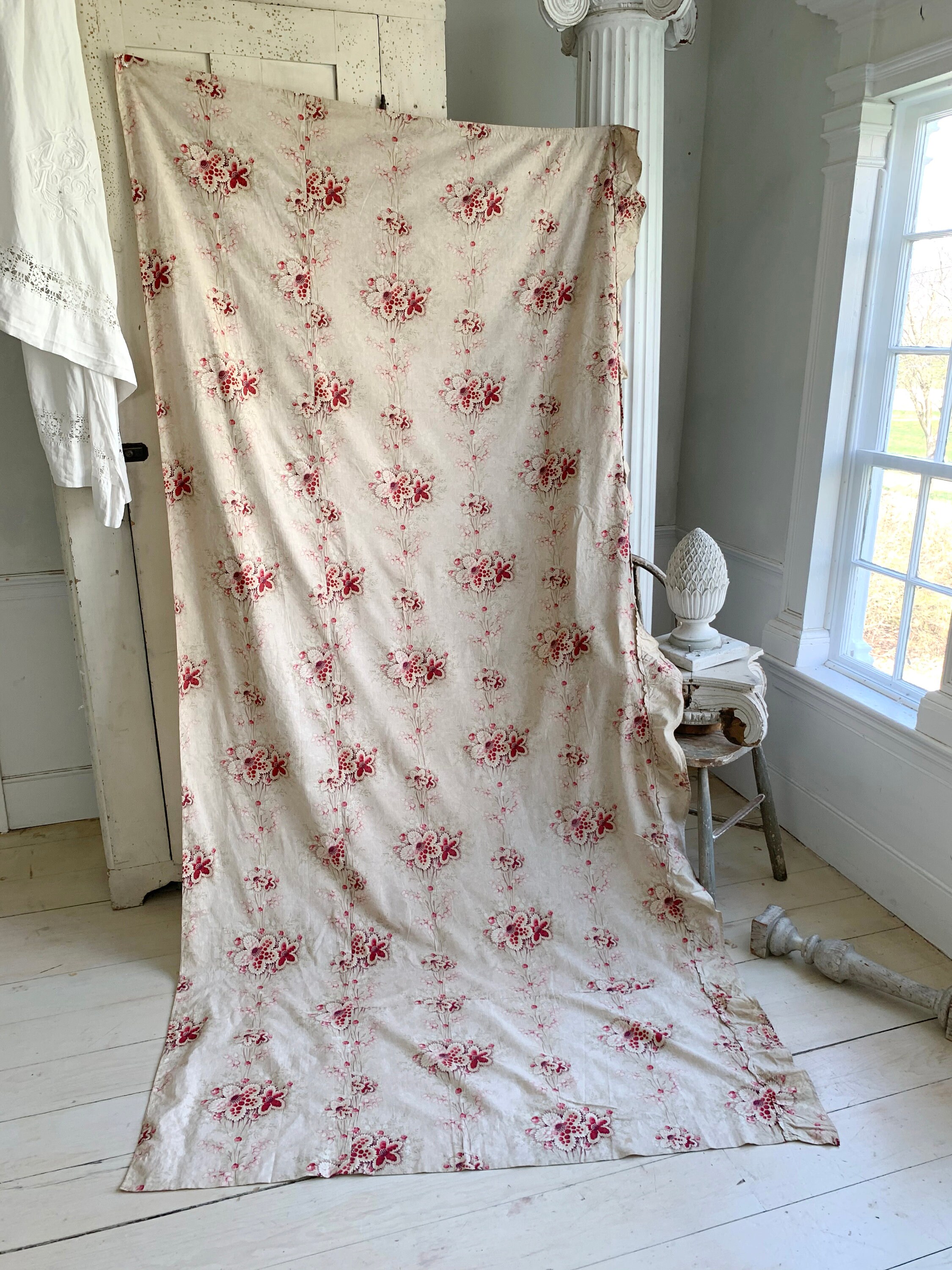フランス アンティーク カーテン I-20-french-antique-fabric-