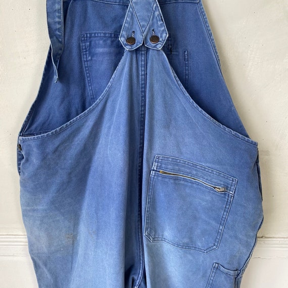 Vintage Overalls French Blue Denim 1940s 44 inch … - image 10