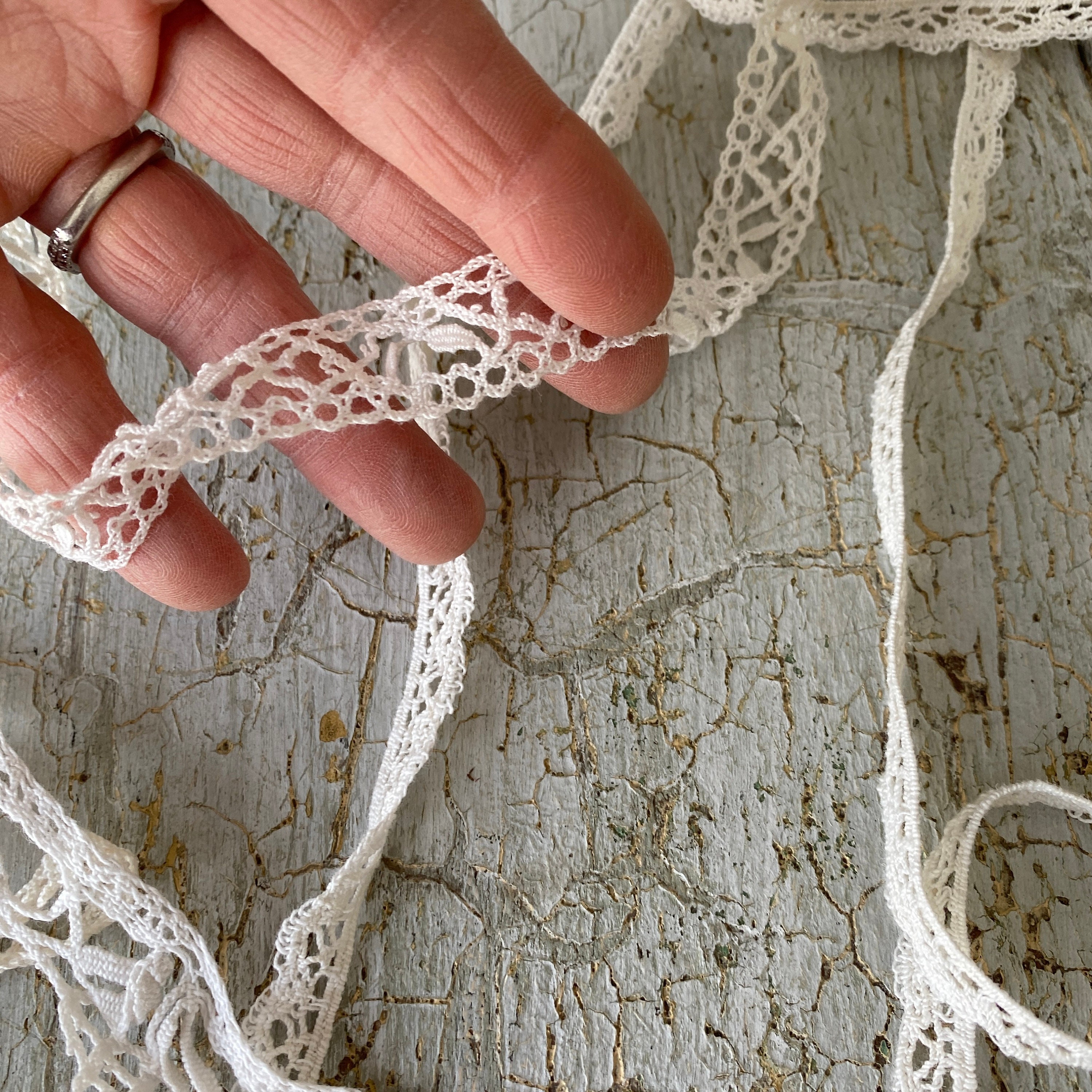 24 YARDS 4 Patterns ~ Handmade Unique Antique Lace Trim Handmade Hand ...