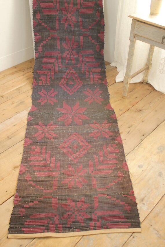 Vintage Rag Rug Stair Runner Hand Woven Hall Carpet European Etsy