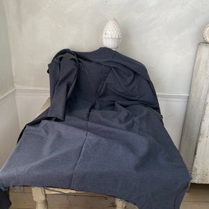 Dark Brown herringbone jacket fabric HEAVY  WOOL Vintage French fabric material workwear clothing  woven France The Textile Trunk