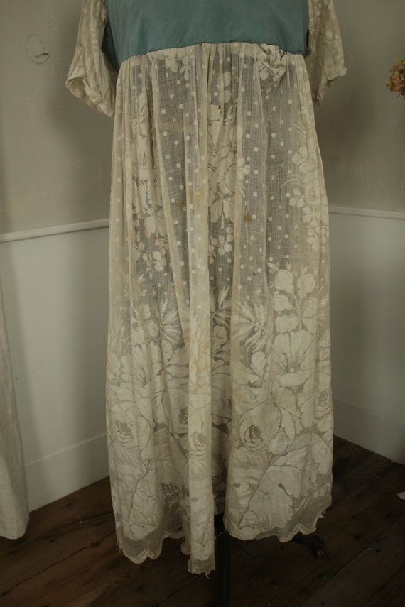 French night gown slip dress nightgown c1900 lace… - image 2