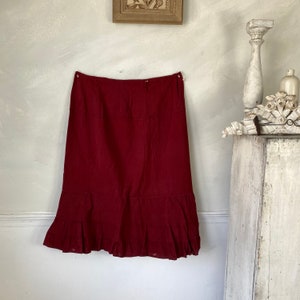 Antique Wool Cotton Skirt Red Skirt French Turn of the Century Garment eco-friendly
