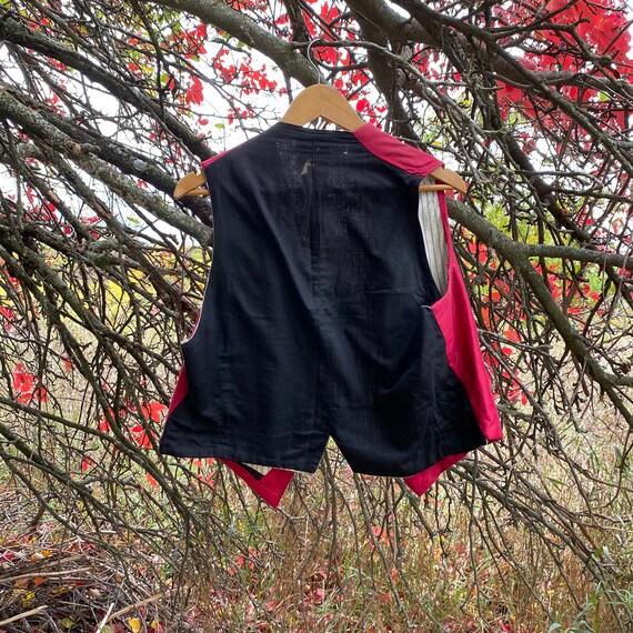 Vest Waistcoat Workwear Work wear Red Antique Fre… - image 6