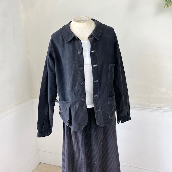BLACK MEDIUM Vintage Jacket French Workwear  Jack… - image 5