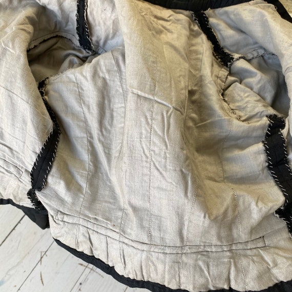 Black Cotton Bodice Early 1900s Snap Up Blouse Bl… - image 10