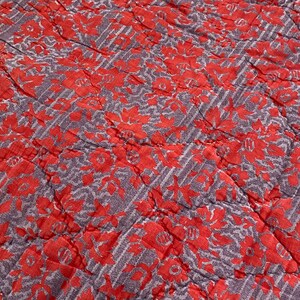 18th century red gray quilt boutis French from France light textile The Textile Trunk image 5