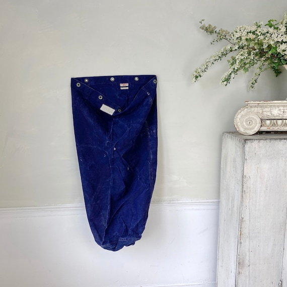 Distressed Antique Indigo blue Denim bag antique … - image 1