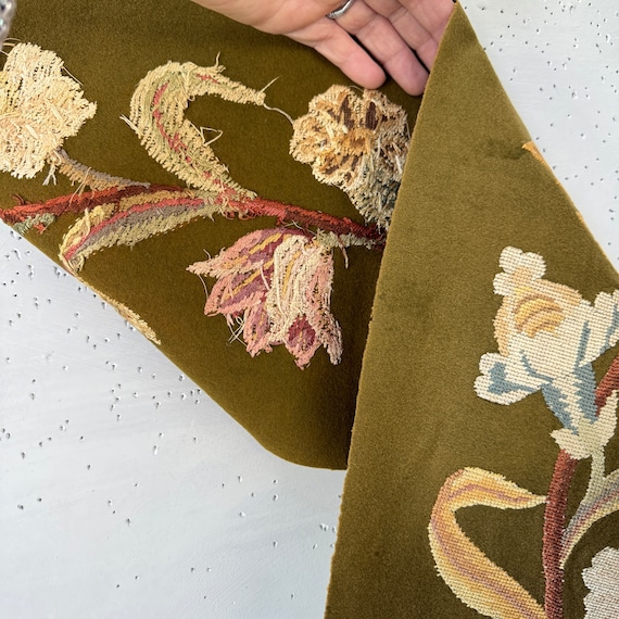 WOW 43x10 アンティーク フランス刺繍 刺繍タペストリー 壁掛け