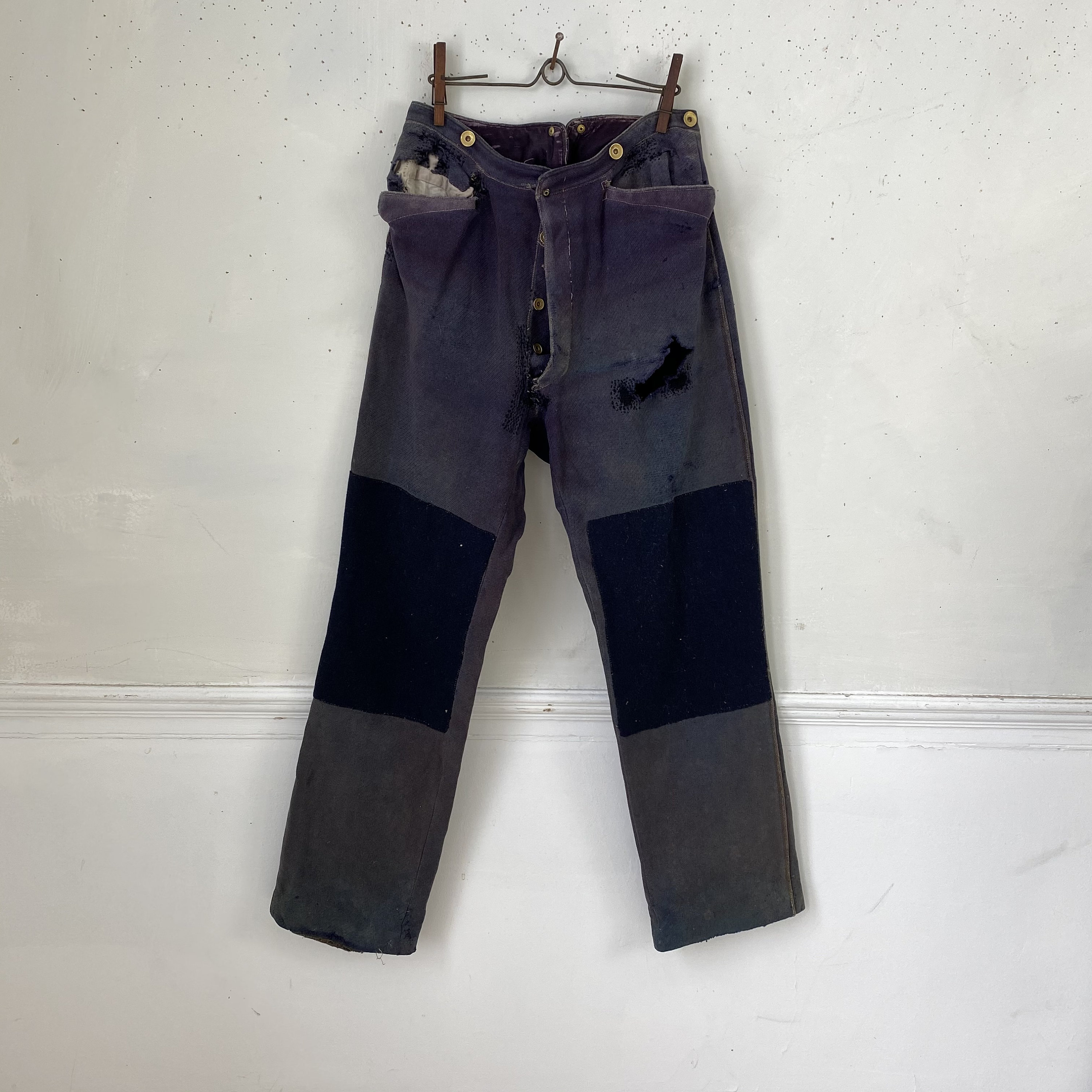 M*様 【1900s】vintage French fireman pants 1900s Indigo Herringbone Fireman Pants French Vintage