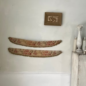 Antique French curtain drape tie back tiebacks 19th century French textilesUnique window treatment eco-friendly