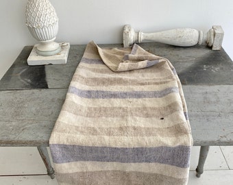 Patched mends repaired Grain sack Farmhouse Chateau Chic rustic unique handmade antique  linen French country grainsack VTG Primitive