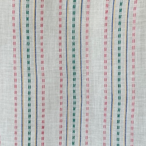 1970s Cafe Curtain Multicolored Strip Light Weight Cotton ...