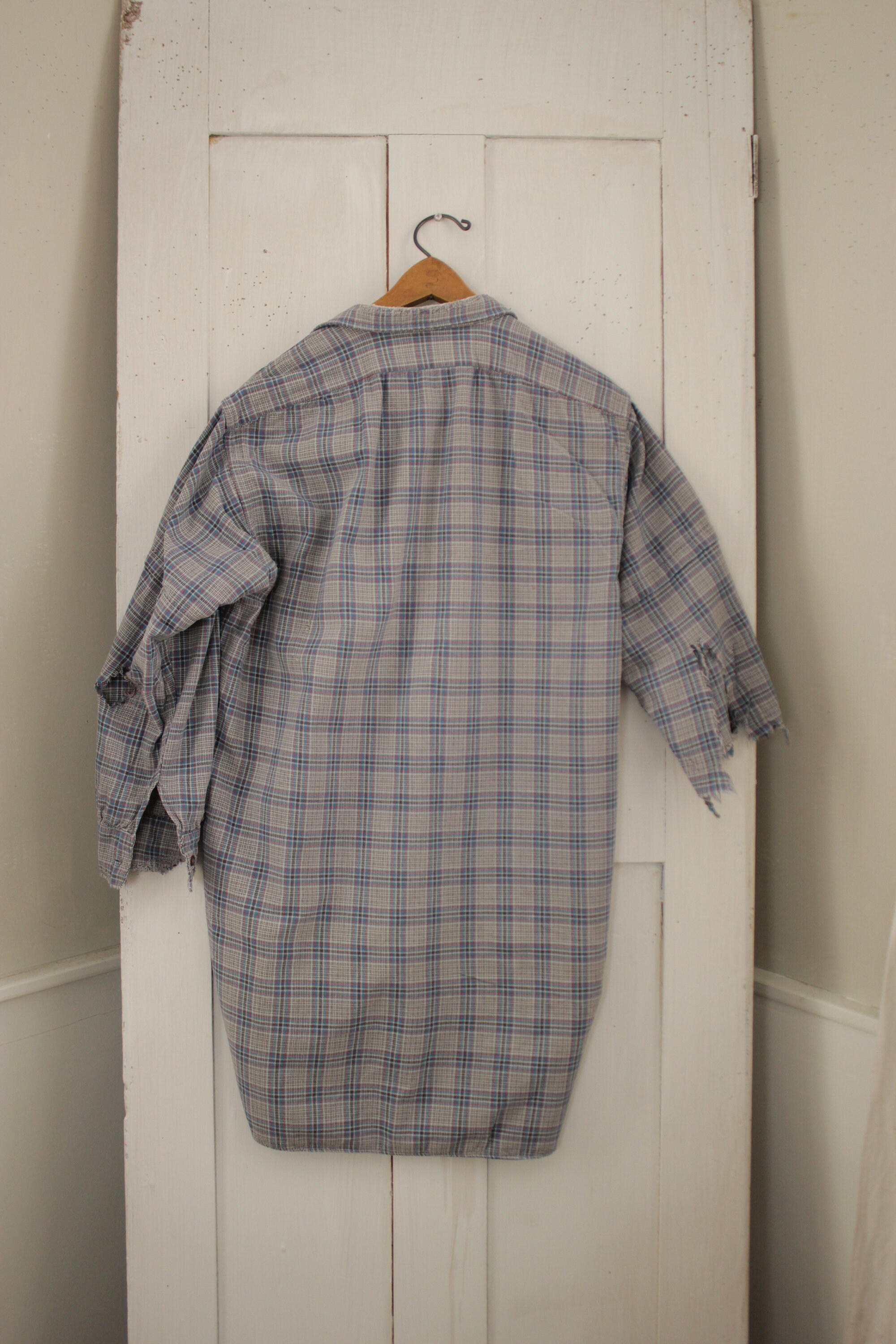 Blue Plaid Shirt or Tunic circa 1920 mens cotton clothes | Etsy