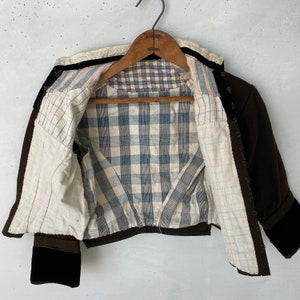 Fabulous Lined Bodice Wool Bodice 1890 Brown Woven Bodice French Workwear Work Wear dark academia Boho steampunk eco-friendly