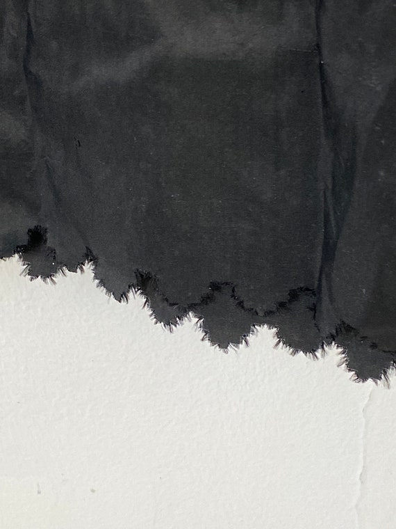 Antique Black Silk Slip French Workwear Silk Slip… - image 7