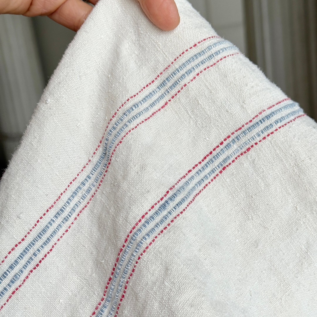 77 X 39 DAMAGED Vendange Antique Tablecloth French Linen 1800's Hand ...