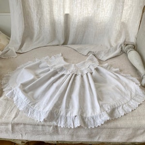 White antique French cape broderie Anglaise lace cotton eco-friendly