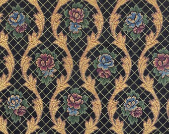 Antique 1920's French Jacquard fabric sample UNUSED document heavy weight upholstery furnishing material eco-friendly