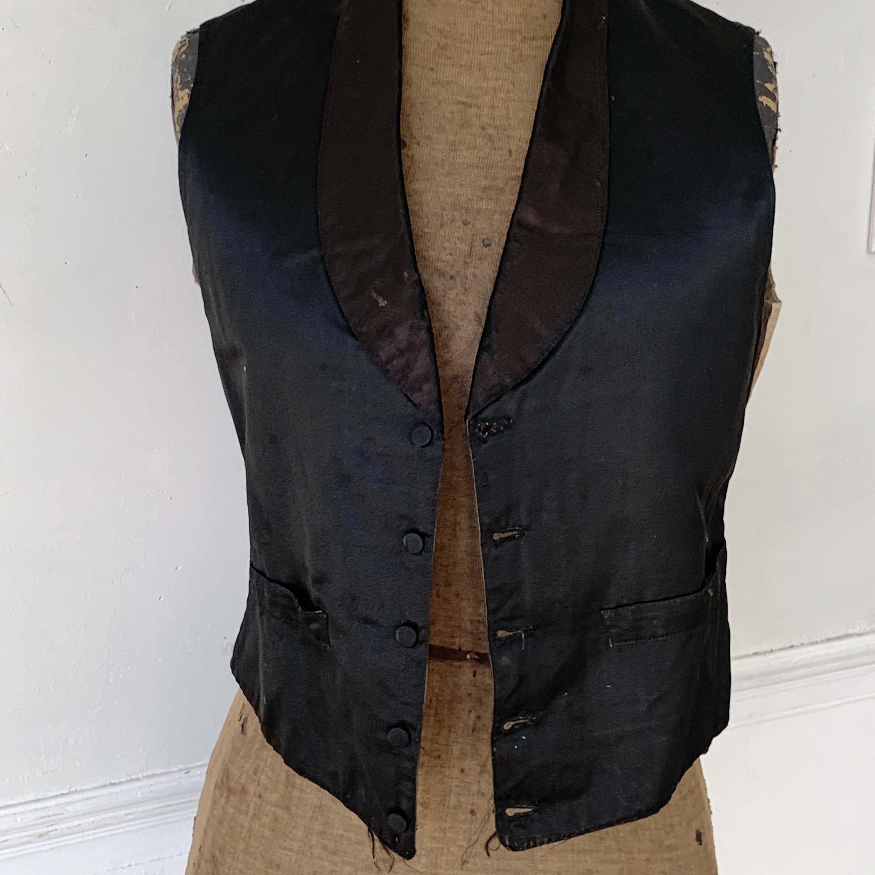 Antique Silk Vest Early 1800's Aged Men's Waistcoat - Etsy