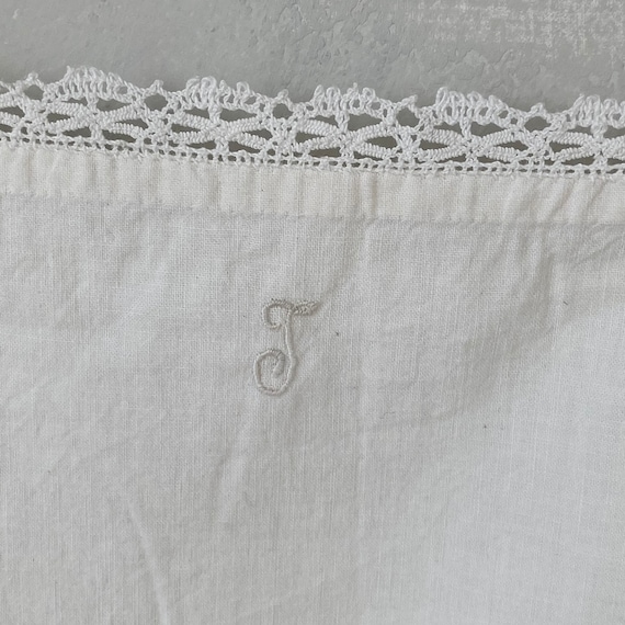 J Monogram Vintage Cotton Summer Slip Lace Trimme… - image 1