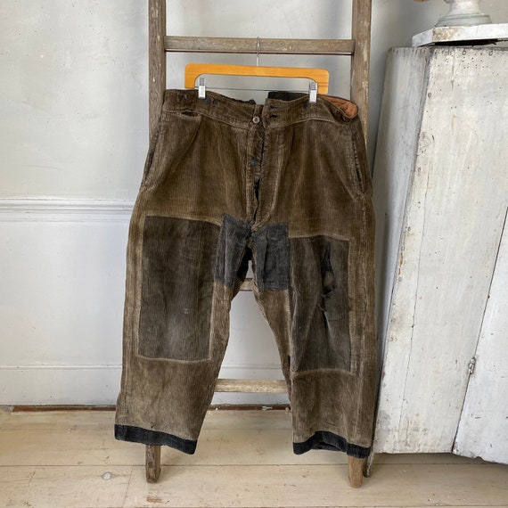 STUNNING Patched Brown Corduroy Pants French Workwear Trousers 1920s  Corduroys the Textile Trunk Patched Pants 42 Inch Waist -  Canada