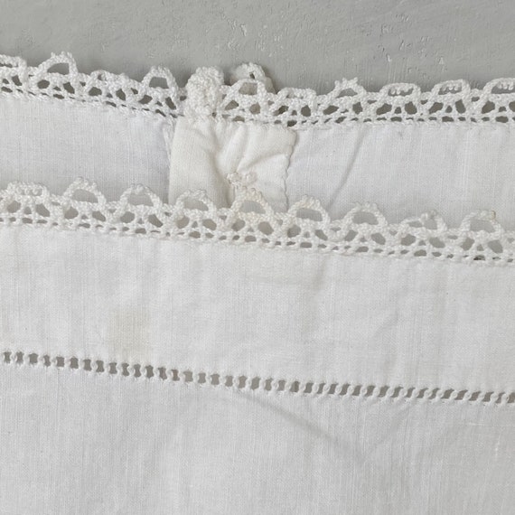 Vintage Cotton Slip Lace Trimmed French Workwear … - image 8