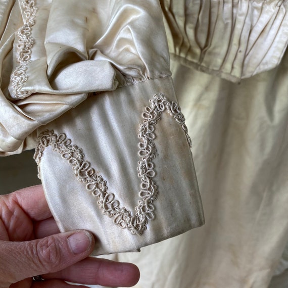 Wedding Dress Set Bodice and Skirt White Silk Wed… - image 4