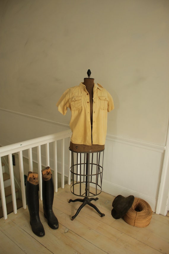 Vintage Yellow Khaki Short Sleeved shirt circa 194