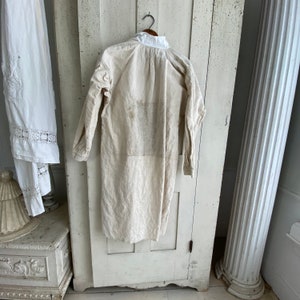 French Chemise LB Monogram Night Shirt Tunic French Linen White Hemp and Cotton Nightgown Work wear mid 1800s Workwear image 9
