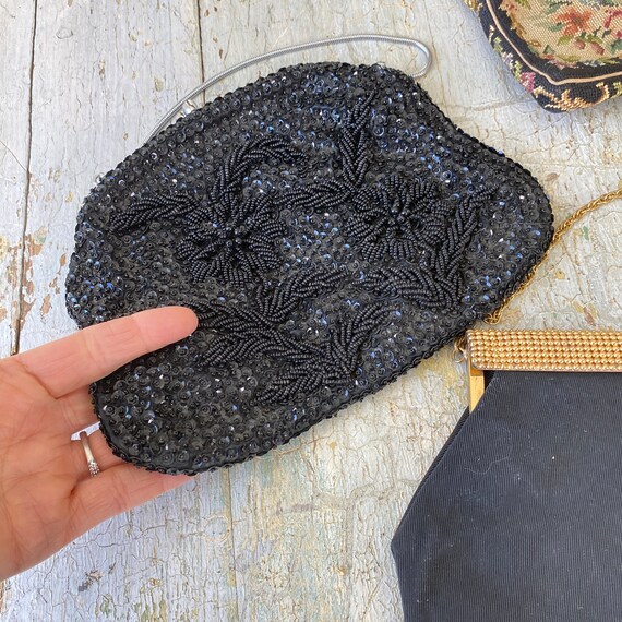 3 Vintage French clutch  purses handbags black se… - image 3