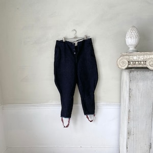 1950&#39;s gray wool winter hunting pant outdoors stirrup Boho steampunk eco-friendly