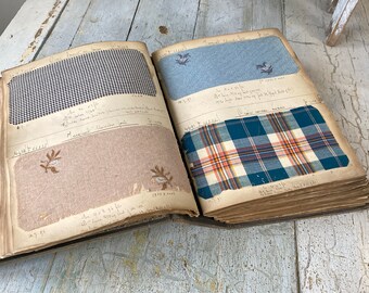 洋書　FRENCH TEXTILES Pattern Sample Book Antique French Woven Fabric Document