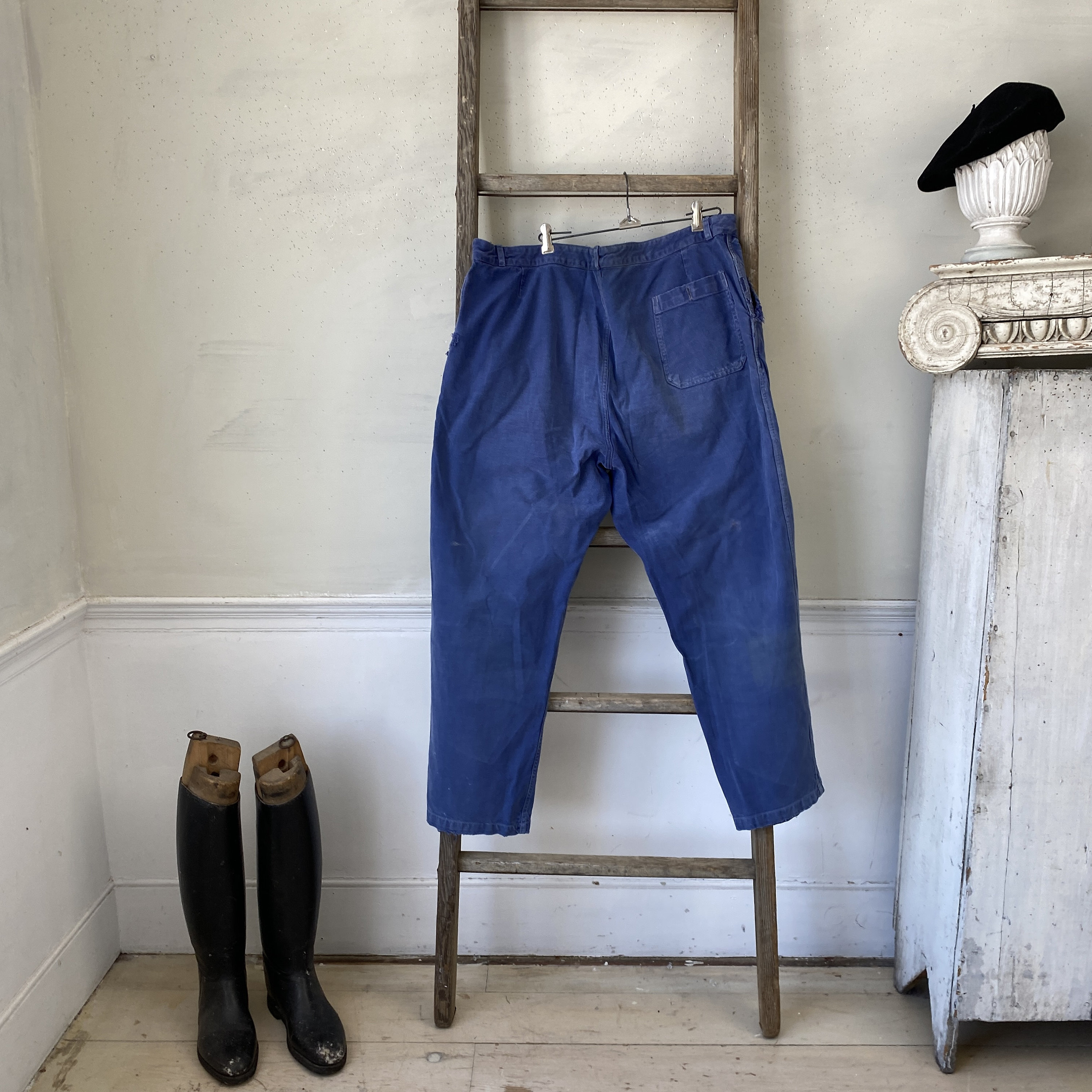 Amazing Blue Moleskin Pants Funky Hipster Button Waist Amazing Blue Moleskin Pants Funky Hipster Button Waist
