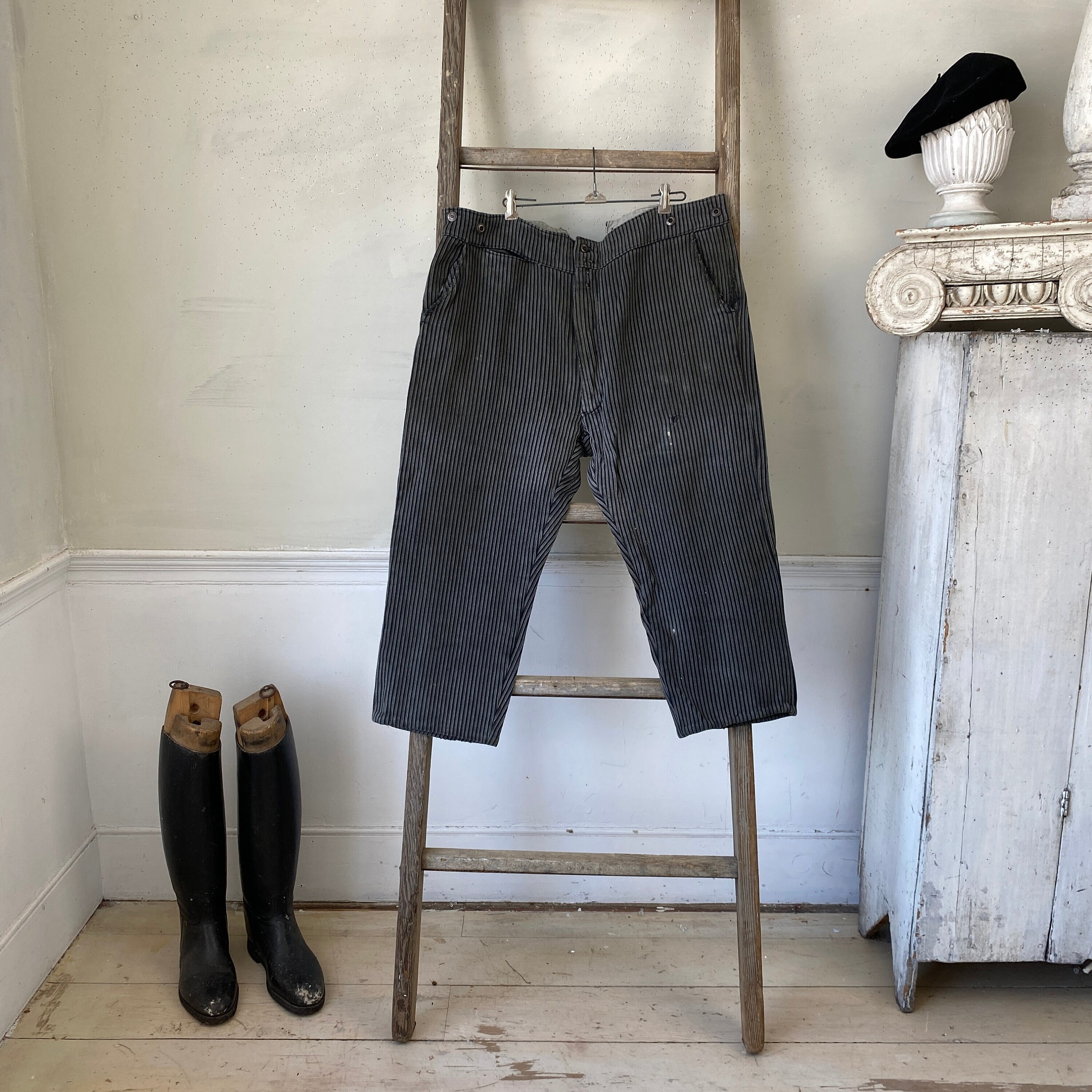 44 Inch Waist Vintage Work Pants French Workwear Dark Brown 44 Inch Waist Vintage Work Pants French Workwear Dark Brown