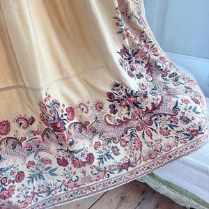 French curtains 100x50 Palampore inspired drapes 1930&#39;s textiles wall art hanging pair block printed farmhouse cottage vintage home decor