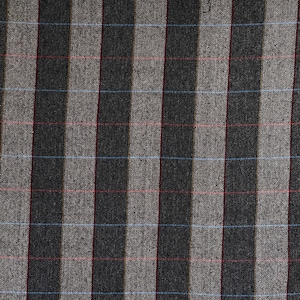 UNUSED 61 inches heavy suiting herringbone weave wool plaid English gray The Textile Trunk eco-friendly