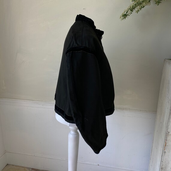 Indigo Lined Black Woman's Evening Coat Velvet Tr… - image 6