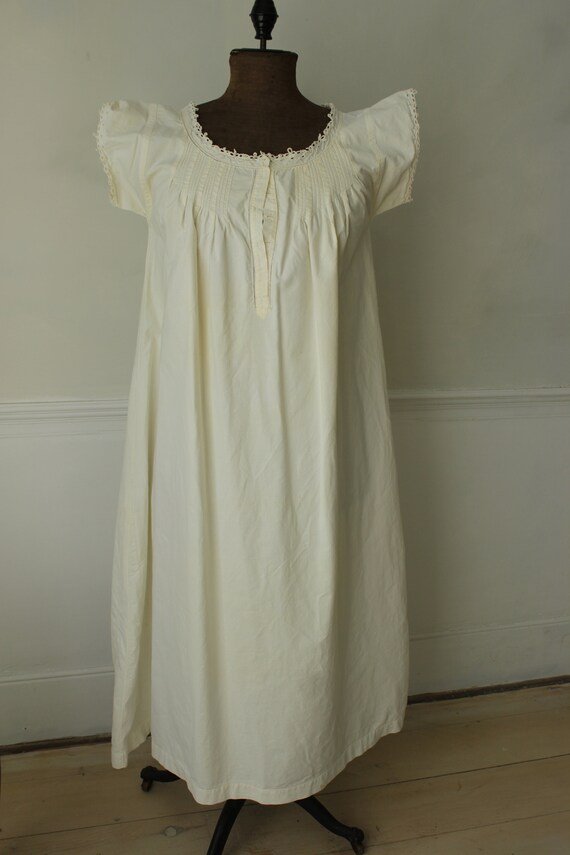 White French cotton night shirt nightgown c1900 s… - image 3