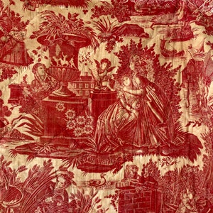 l&#39;art d&#39;aimer von Petitpierre Antique Toile rot Der Textilkoffer des 19.Jahrhunderts Sammlerstück französisches Land umweltfreundlich